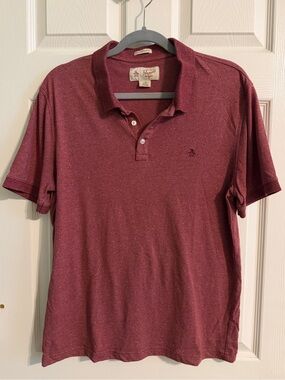 Original Penguin Heathered Burgundy Polo Shirt - size Large